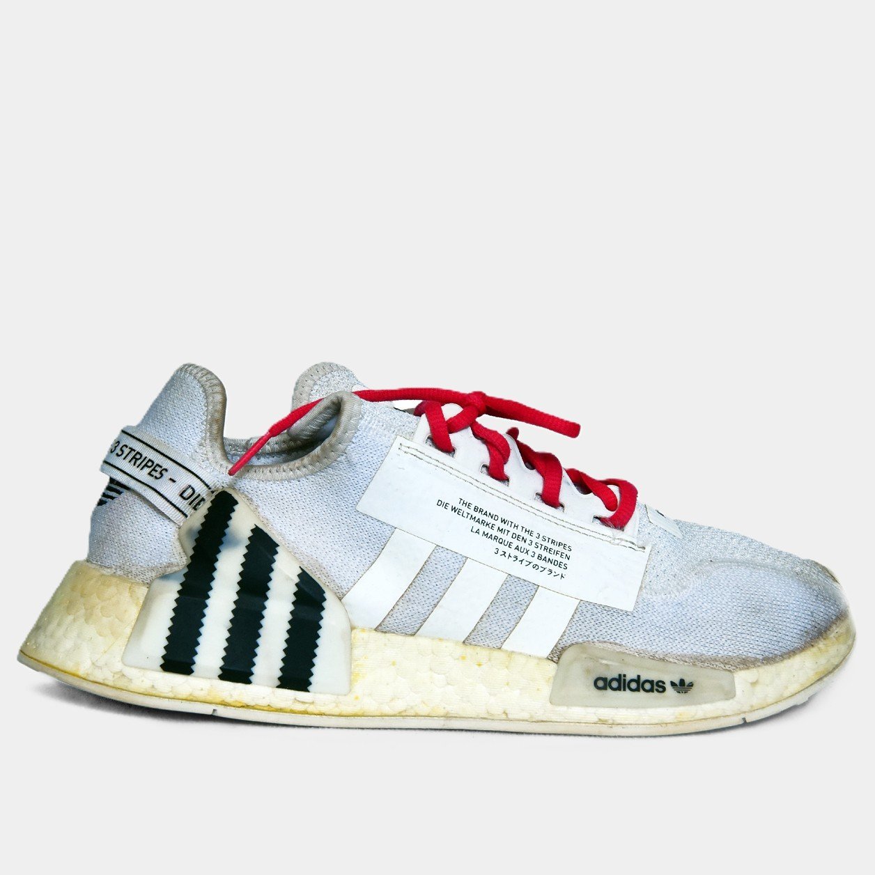 Adidas White & Black NMD_R1 V2 Sneakers with Red Laces | Original Preloved Shoes Pakistan | TRENDYGO - Image 2