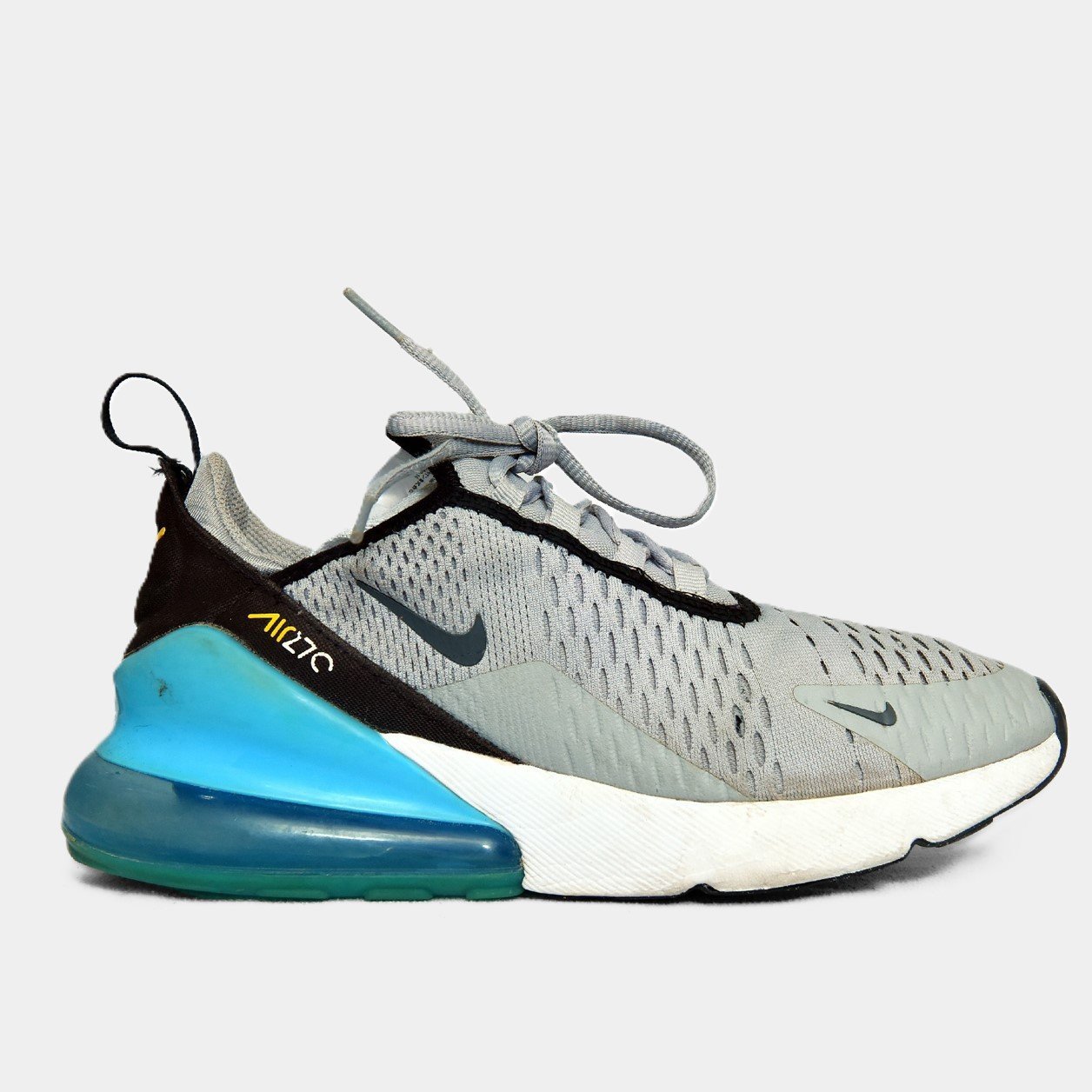 Nike Air Max 270 Grey & Blue Running Shoes - Image 2