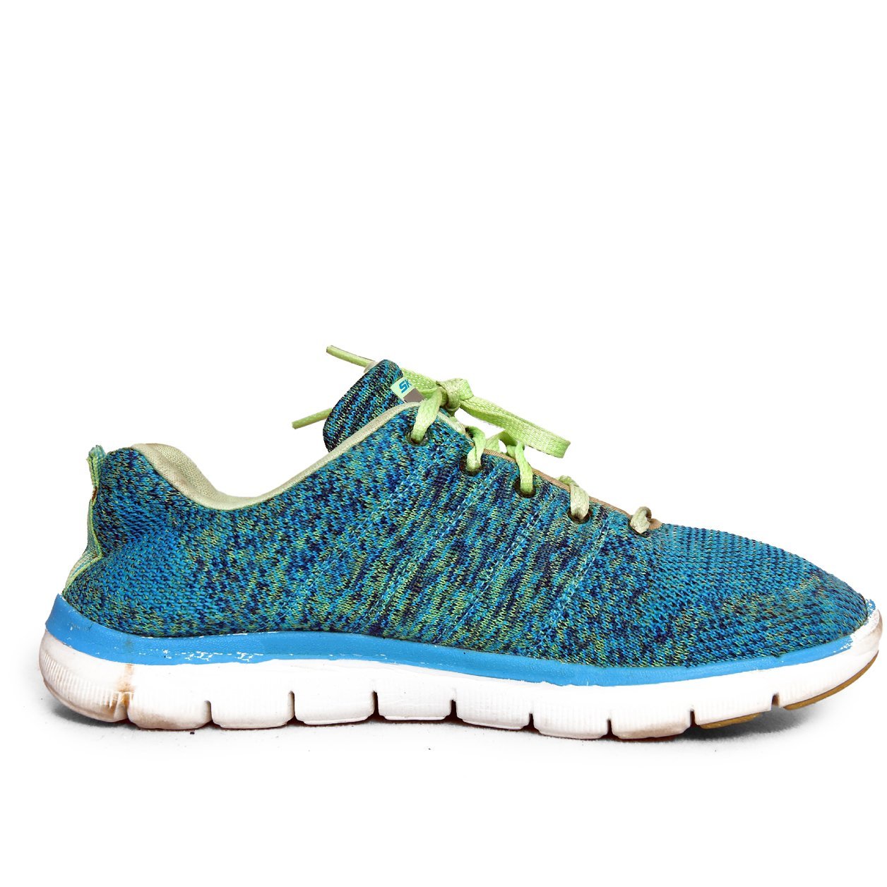 Skechers Dual-Lite Blue/Green Knit Sneakers – Lightweight Comfort Shoes in Pakistan by TRENDYGO - Image 3